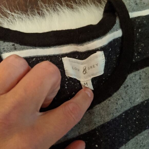 Lou & Grey sweater dress black gray size medium - Picture 5 of 5
